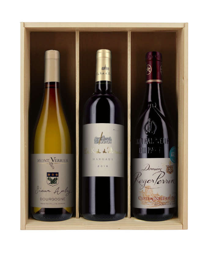Le Trio des Régions Françaises - 3 bouteilles & caisse bois