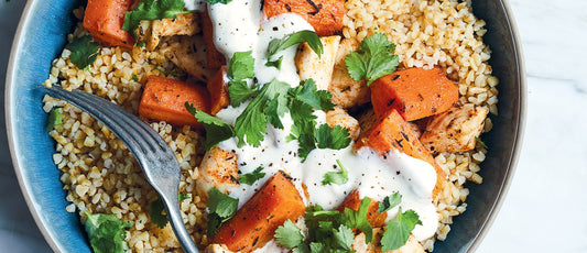 Salade de poulet cajun sauté et carottes fondantes