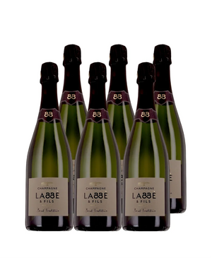 Champagne Labbé & Fils - Brut Tradition 1er Cru - Un champagne royal - 6 bouteilles - AOP Champagne - Blanc