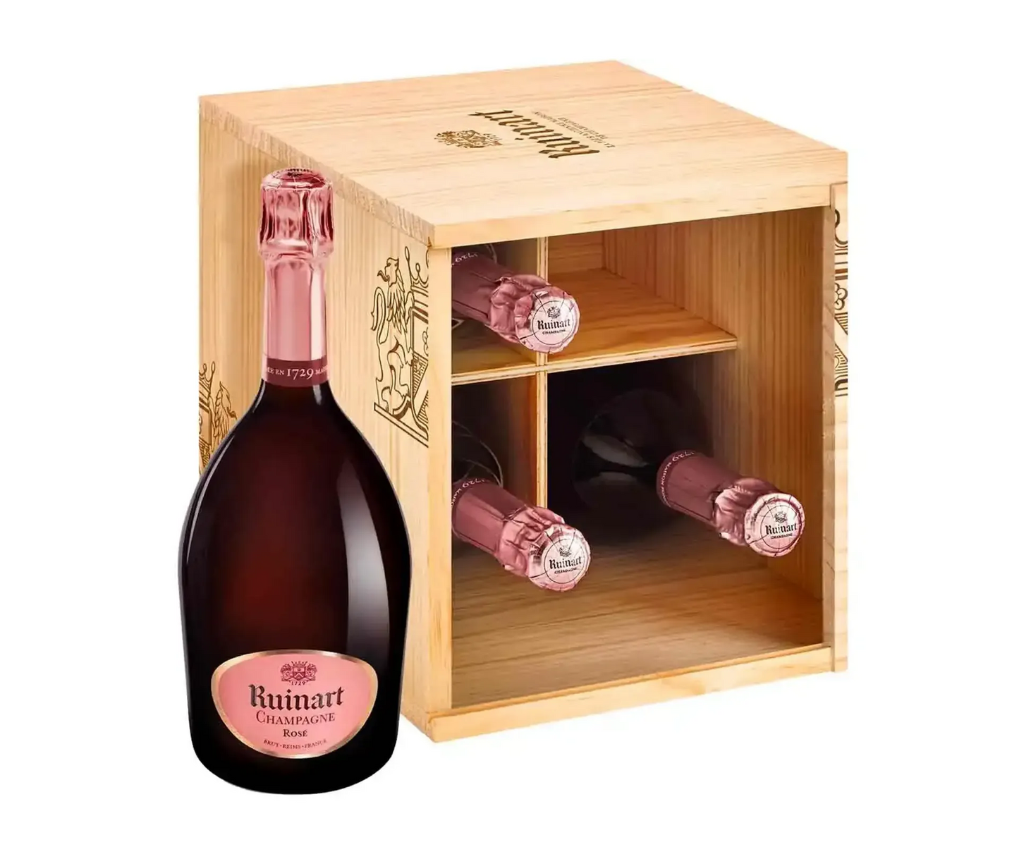 Champagne Ruinart - Coffret 4 bouteilles Rosé - AOP Champagne